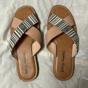 Dirty Laundry slip on crossover sandals. NWOB